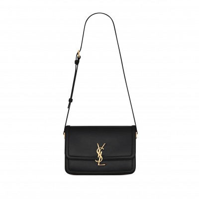 YSL SOLFERINO MEDIUM SATCHEL IN BOX SAINT LAURENT LEATHER 6343050SX0W1000 (23*16*6cm)